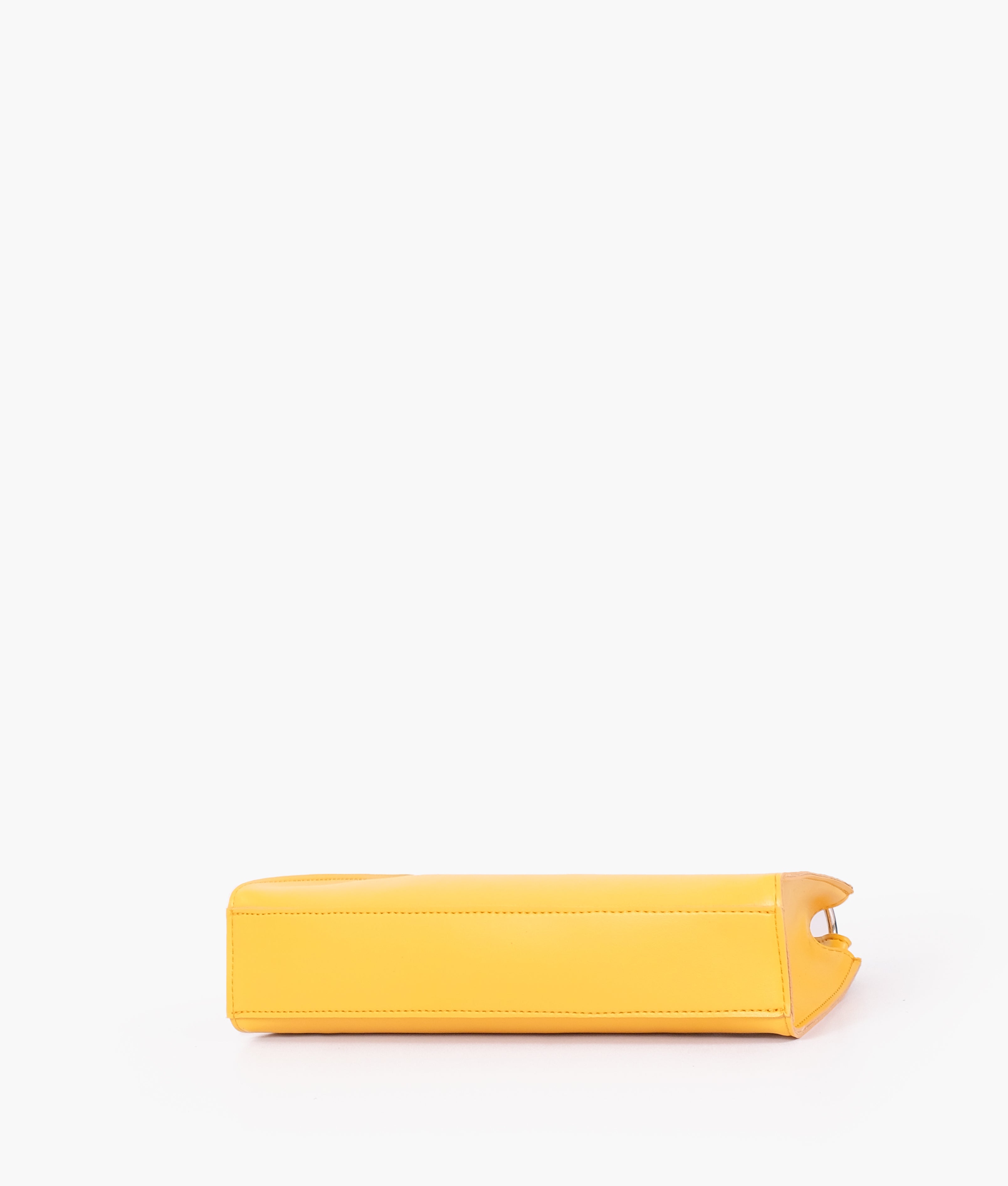 Yellow elongated chain handle purse