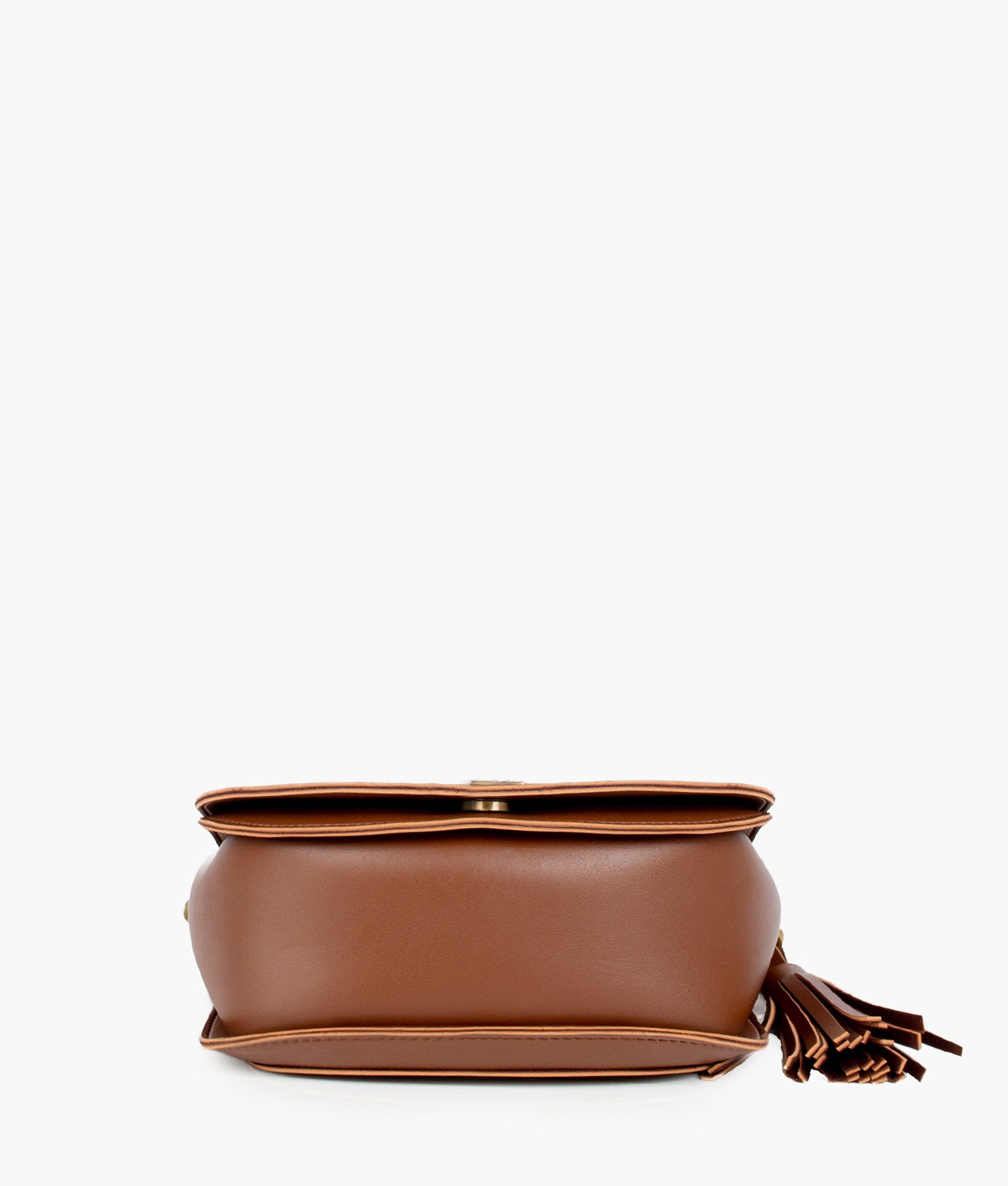 Brown foldover saddle bag