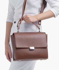 Brown mini messenger bag