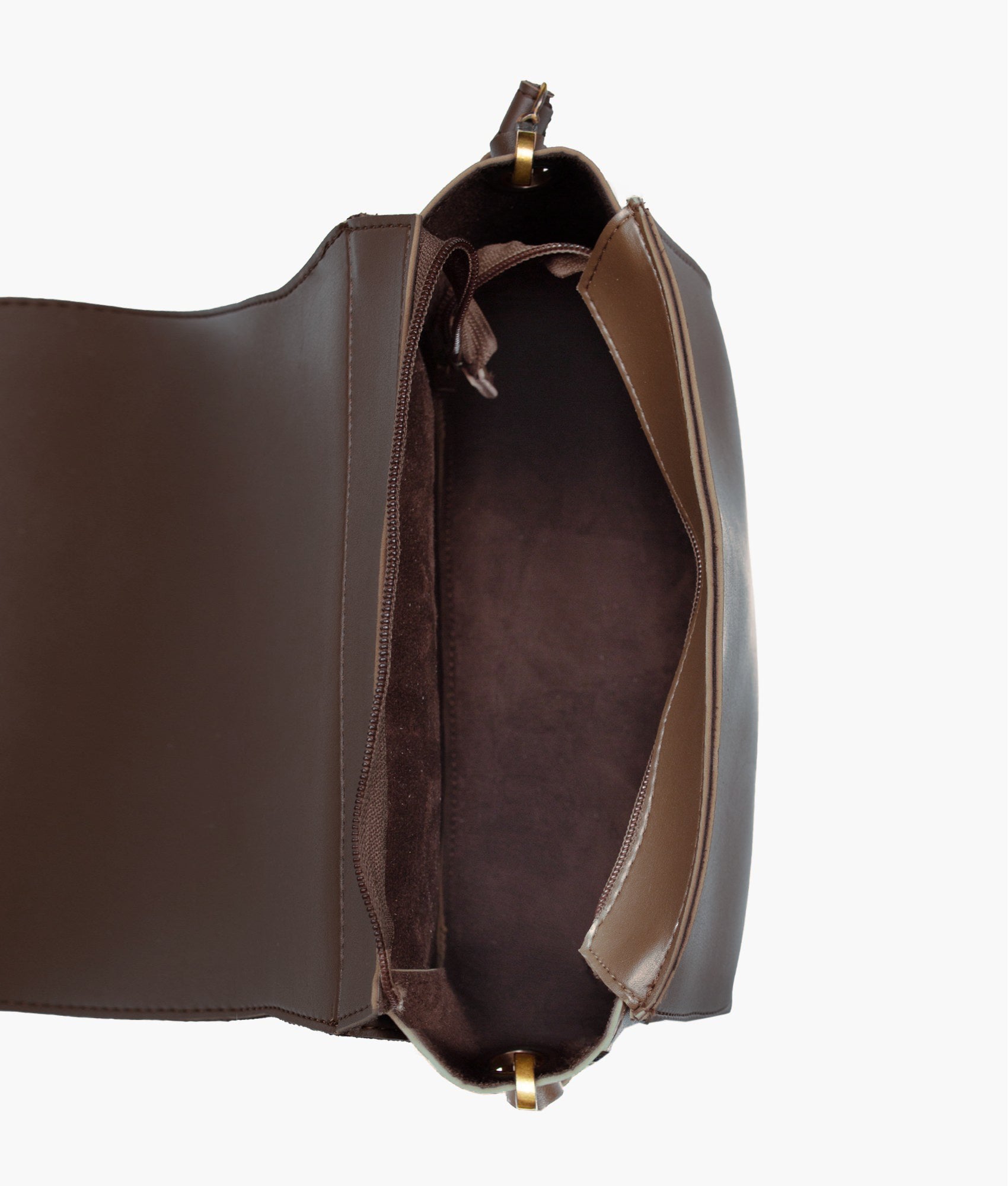 Dark brown foldover saddle bag