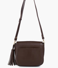 Dark brown foldover saddle bag