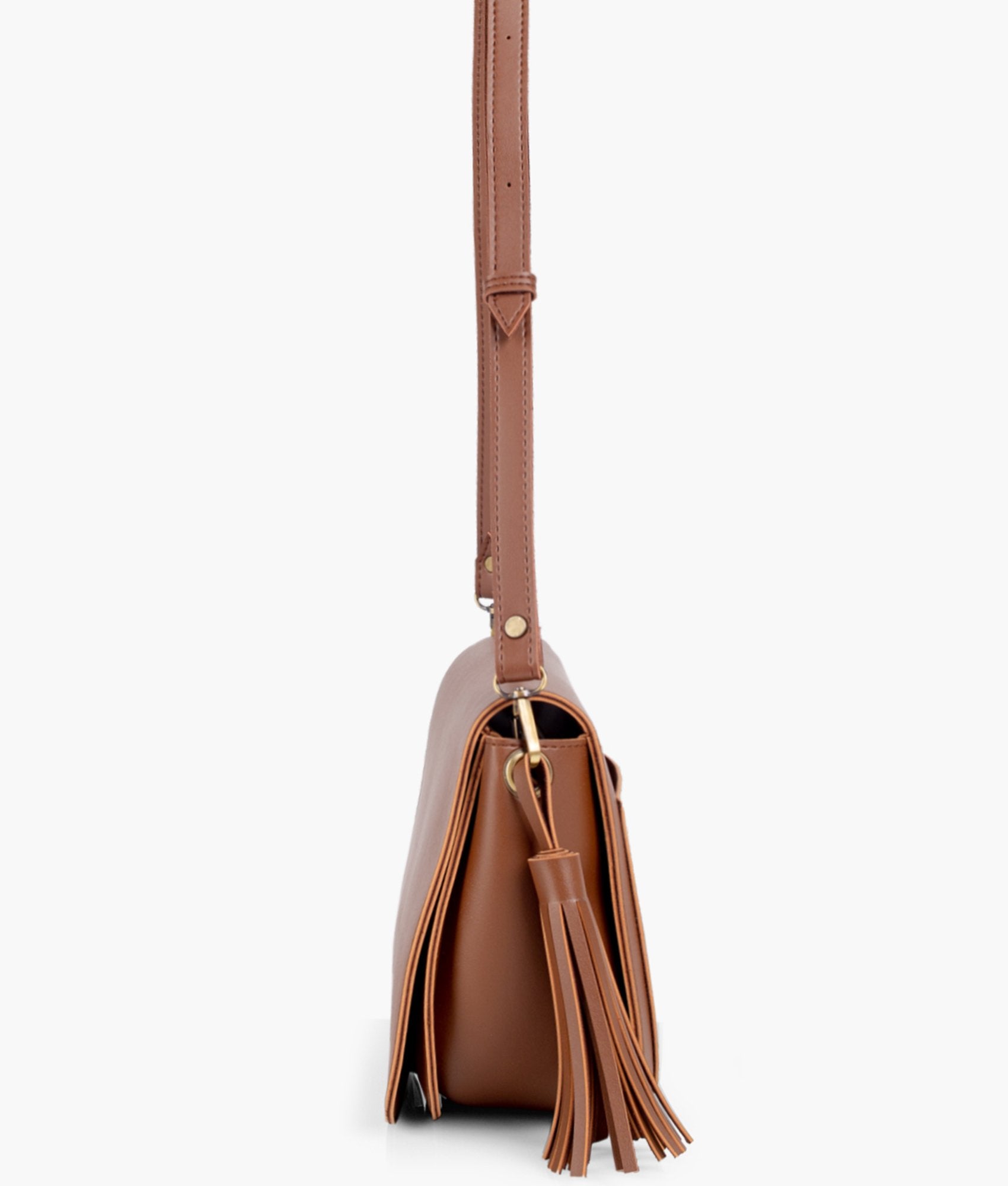 Brown foldover saddle bag