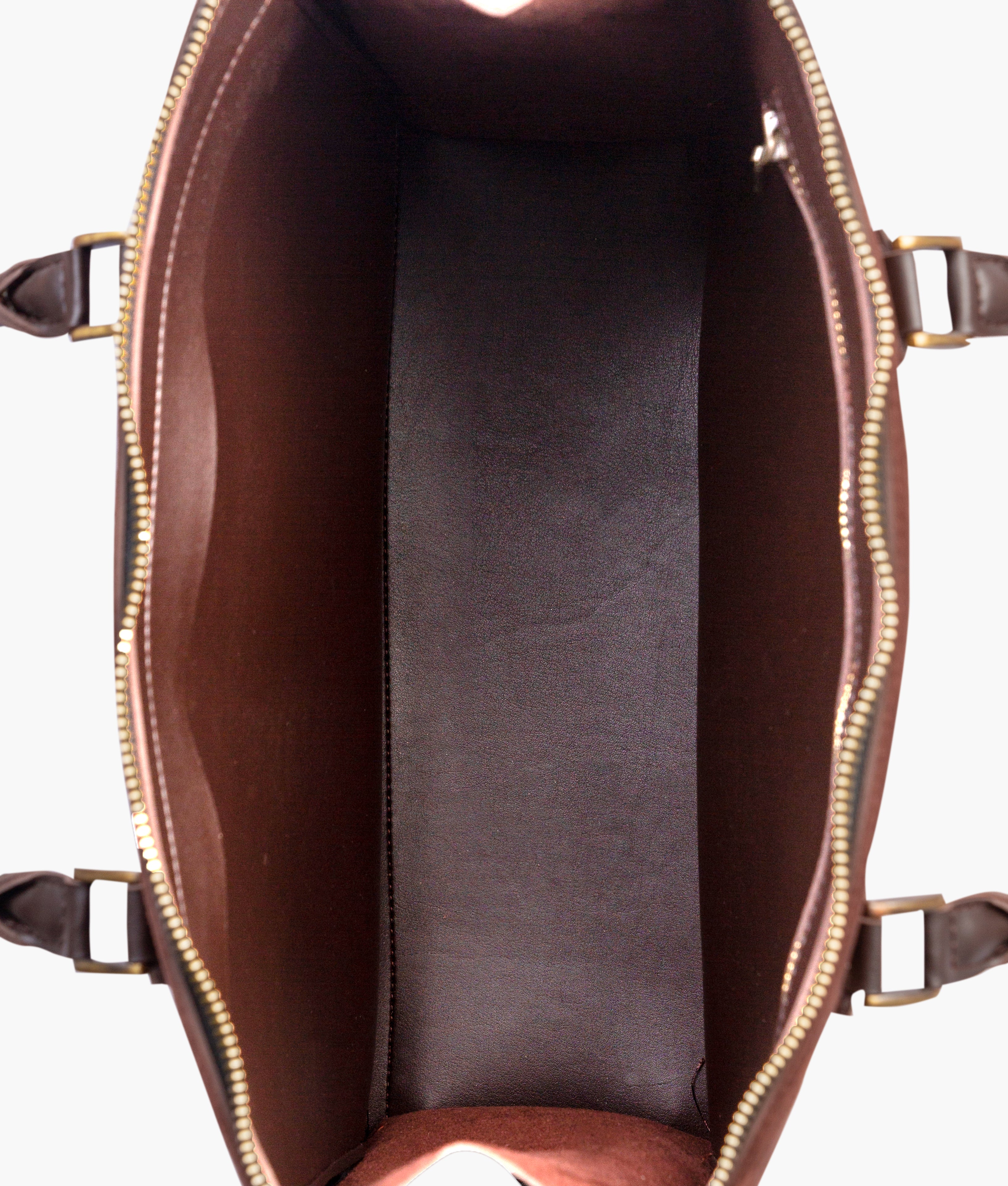 Dark brown suede workplace handbag