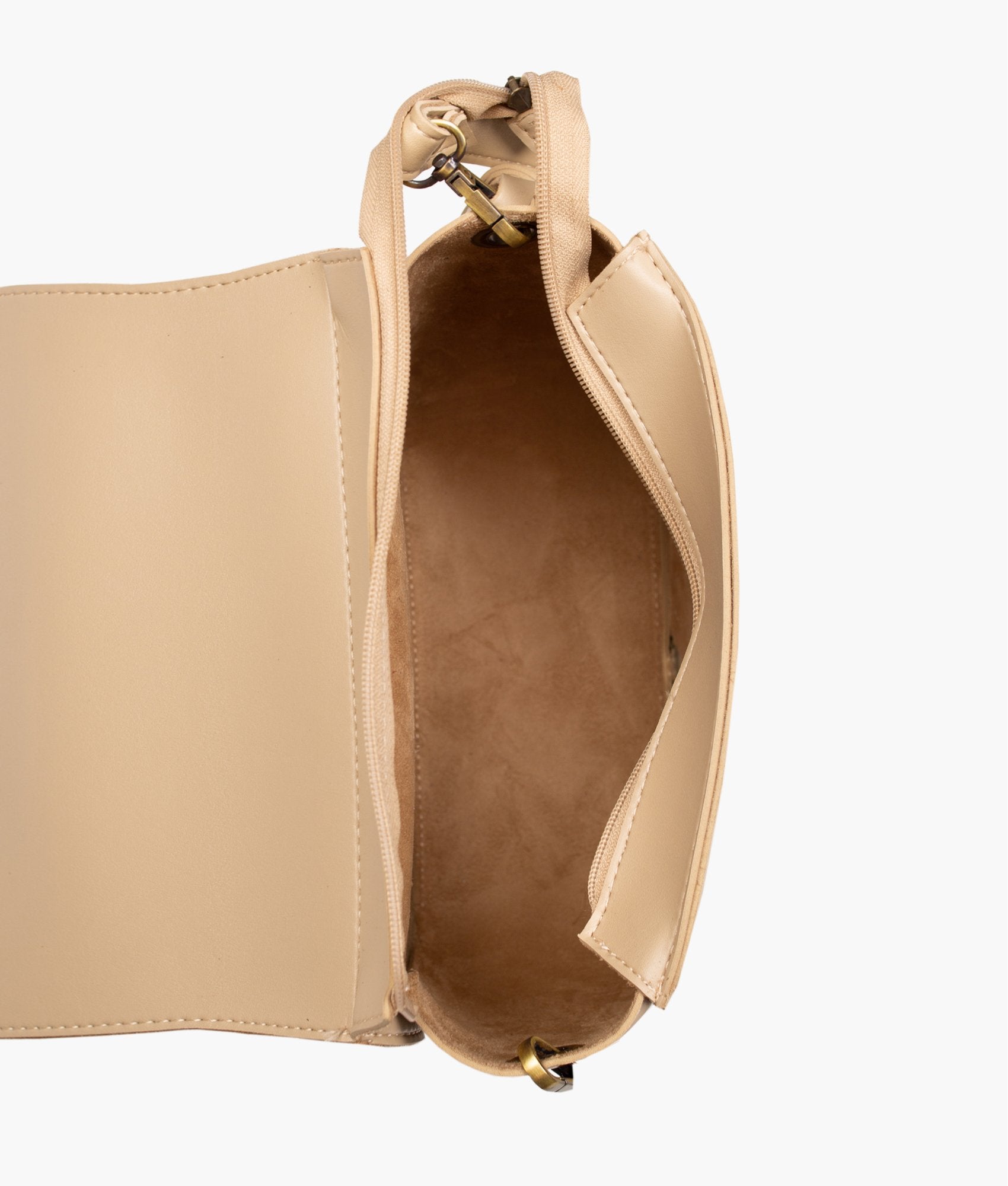 Off-white foldover saddle bag