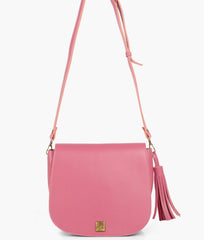 Pink foldover saddle bag