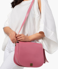 Pink foldover saddle bag