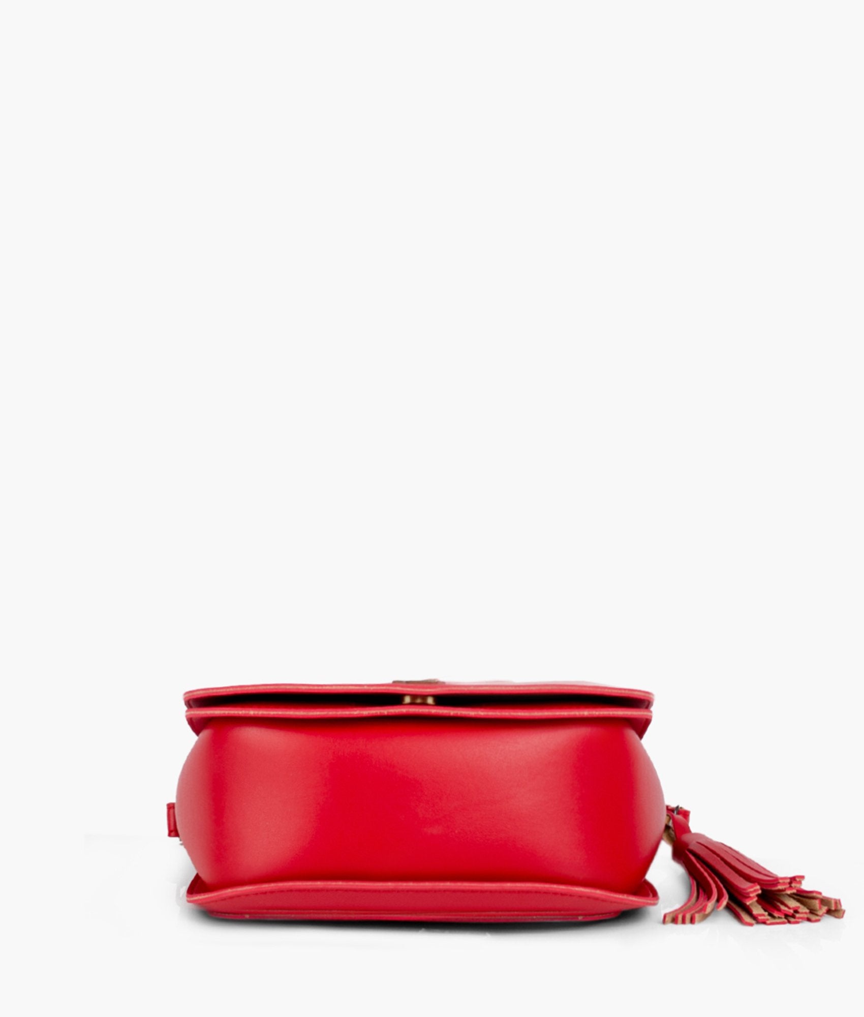 Red foldover saddle bag