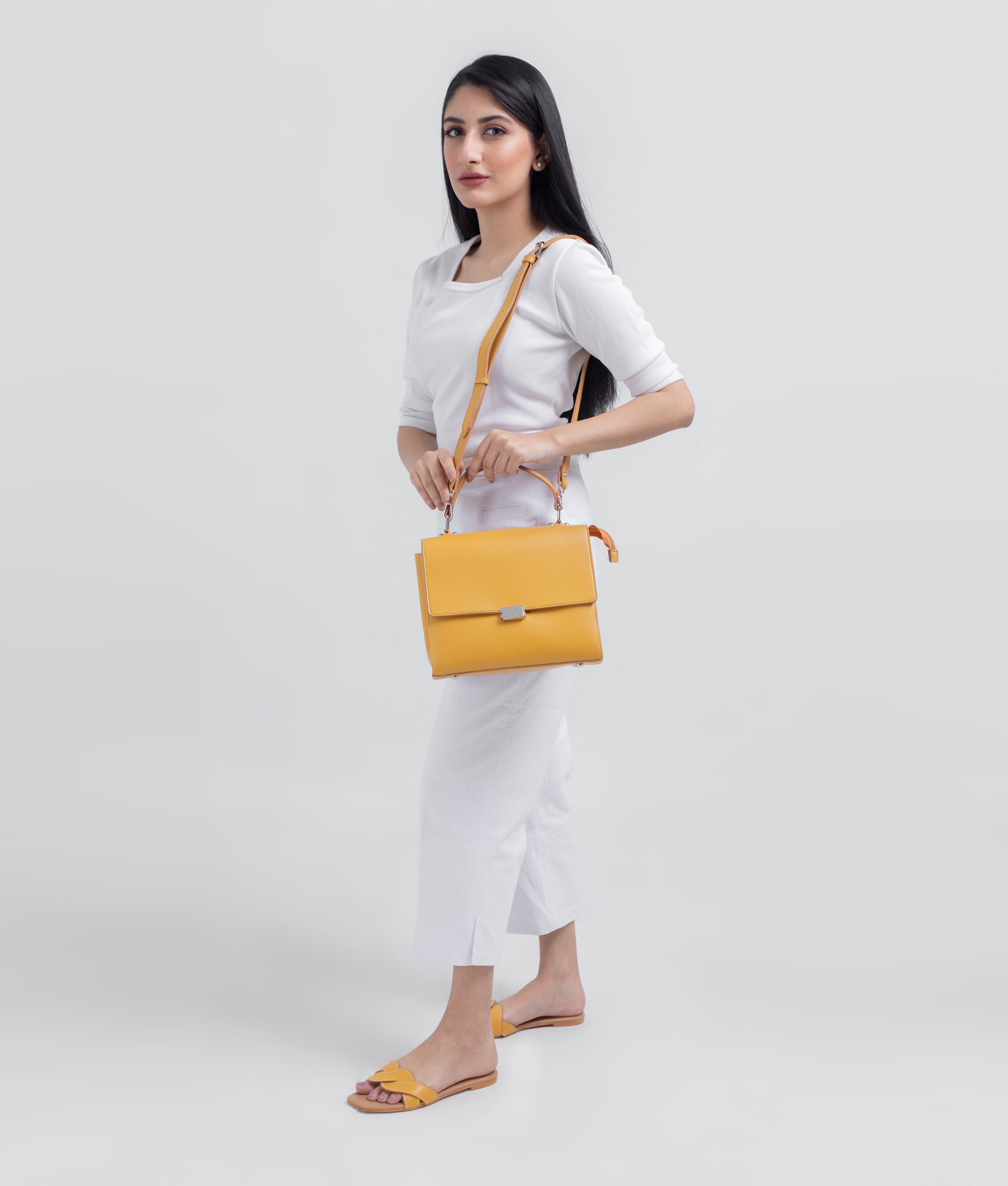 Yellow mini messenger bag