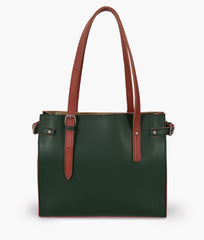Army green satchel tote bag