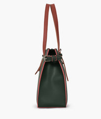 Army green satchel tote bag