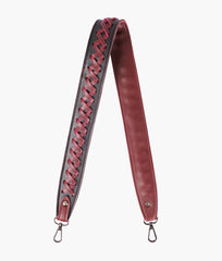 Black and burgundy zig-zag weave strap add-on