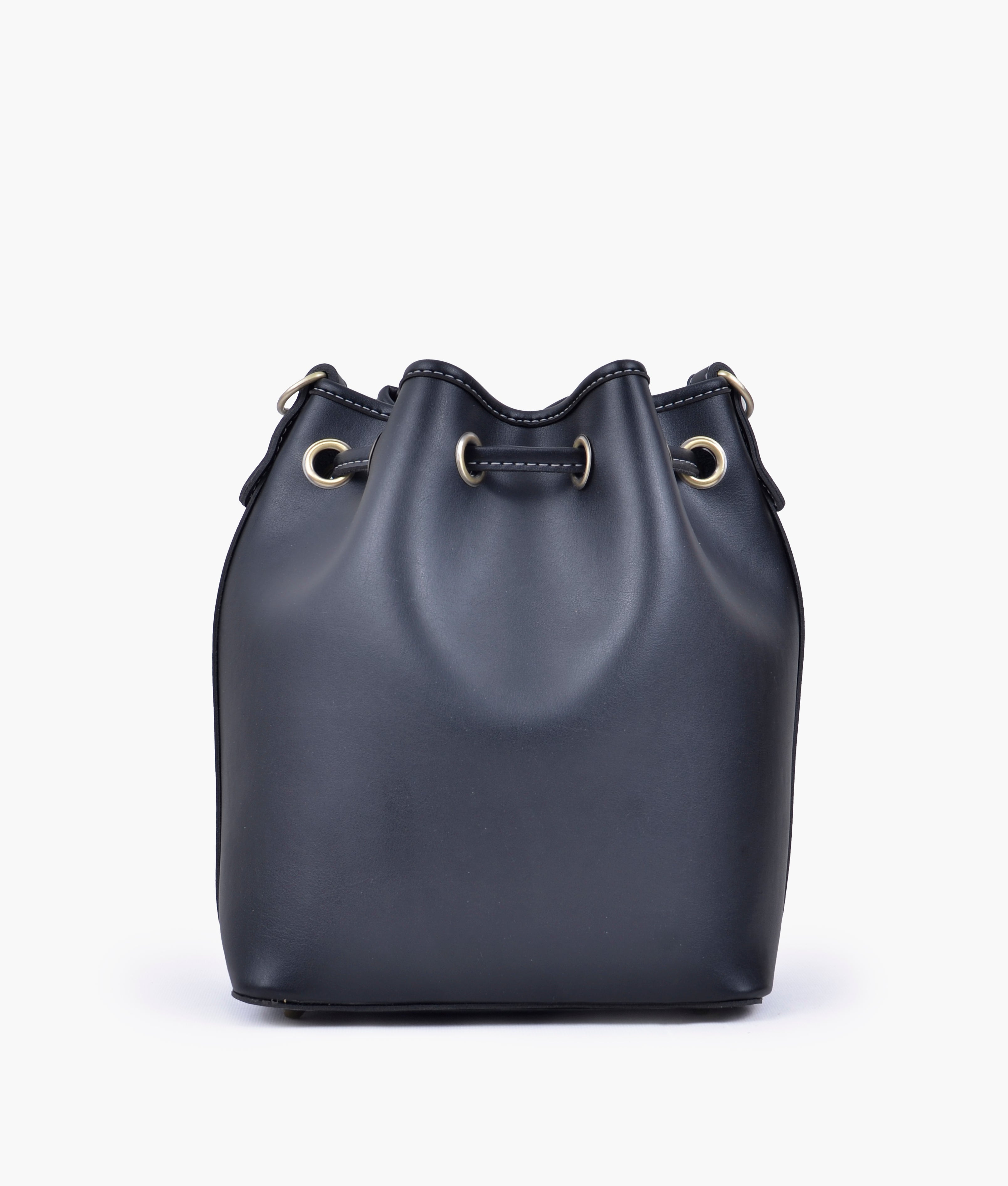 Black bucket bag with zipper pocket