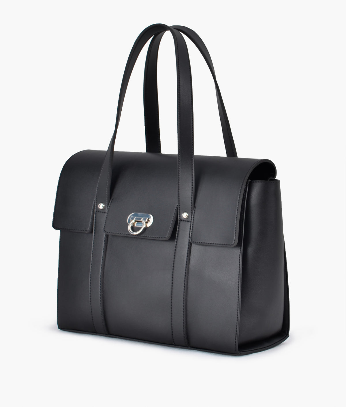 Black carry-all satchel bag