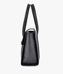 Black carry-all satchel bag