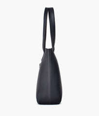 Black long handle tote bag