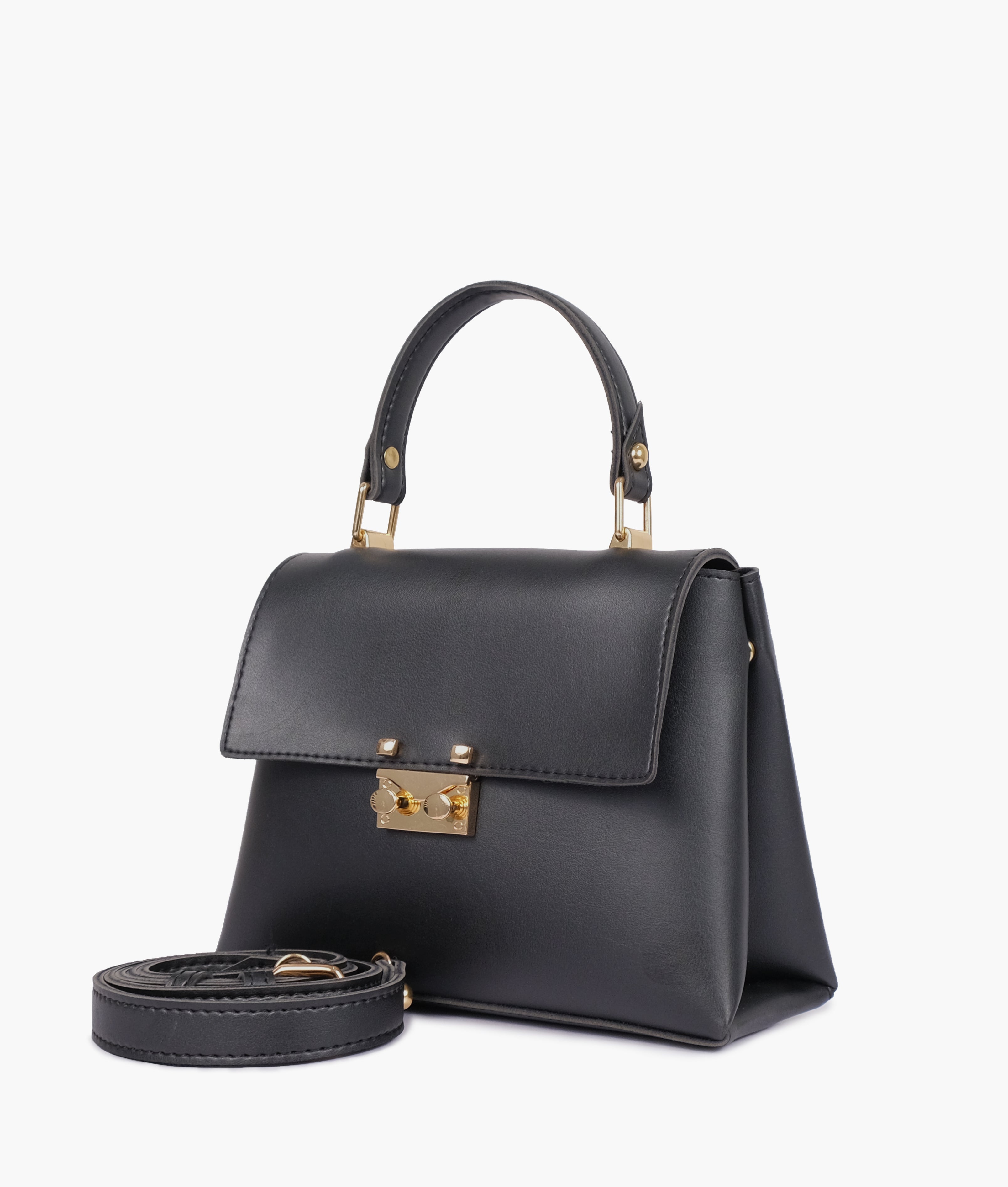 Black mini top-handle bag