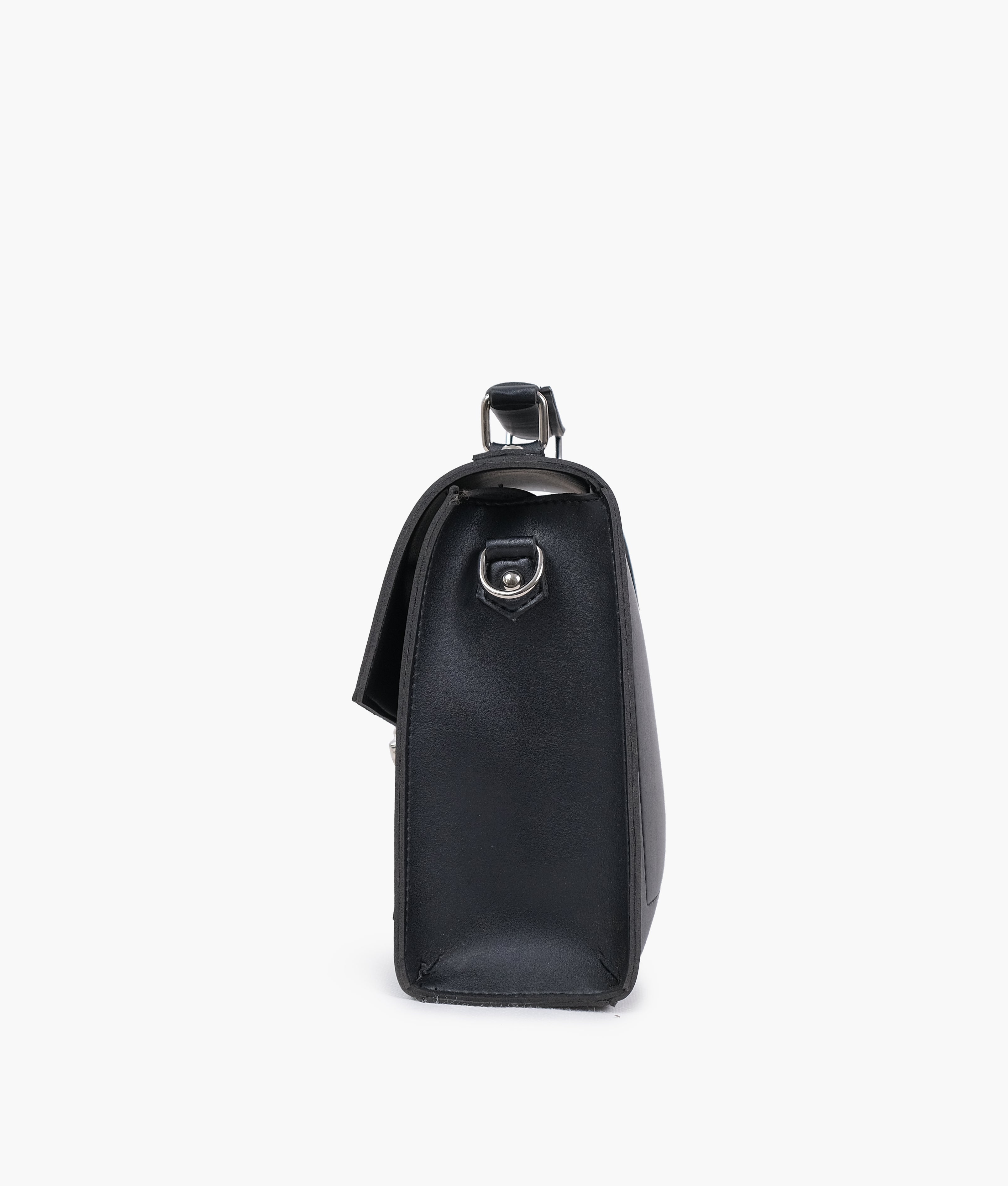 Black push-lock messenger bag