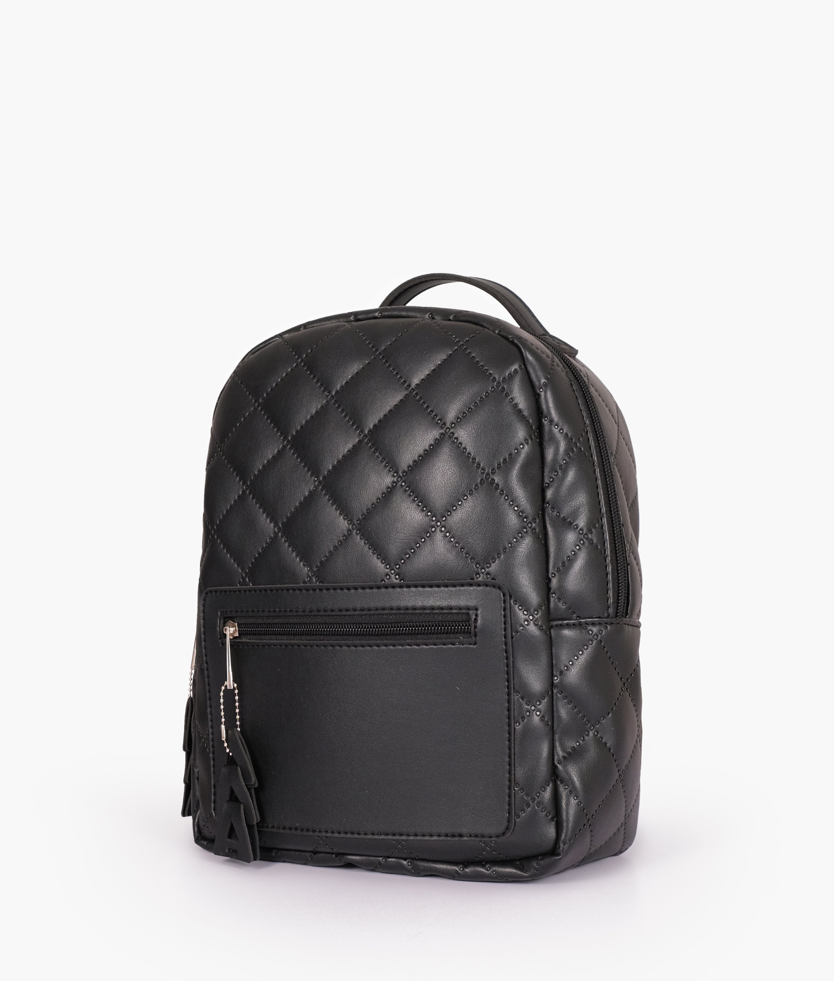 Black quilted mini backpack