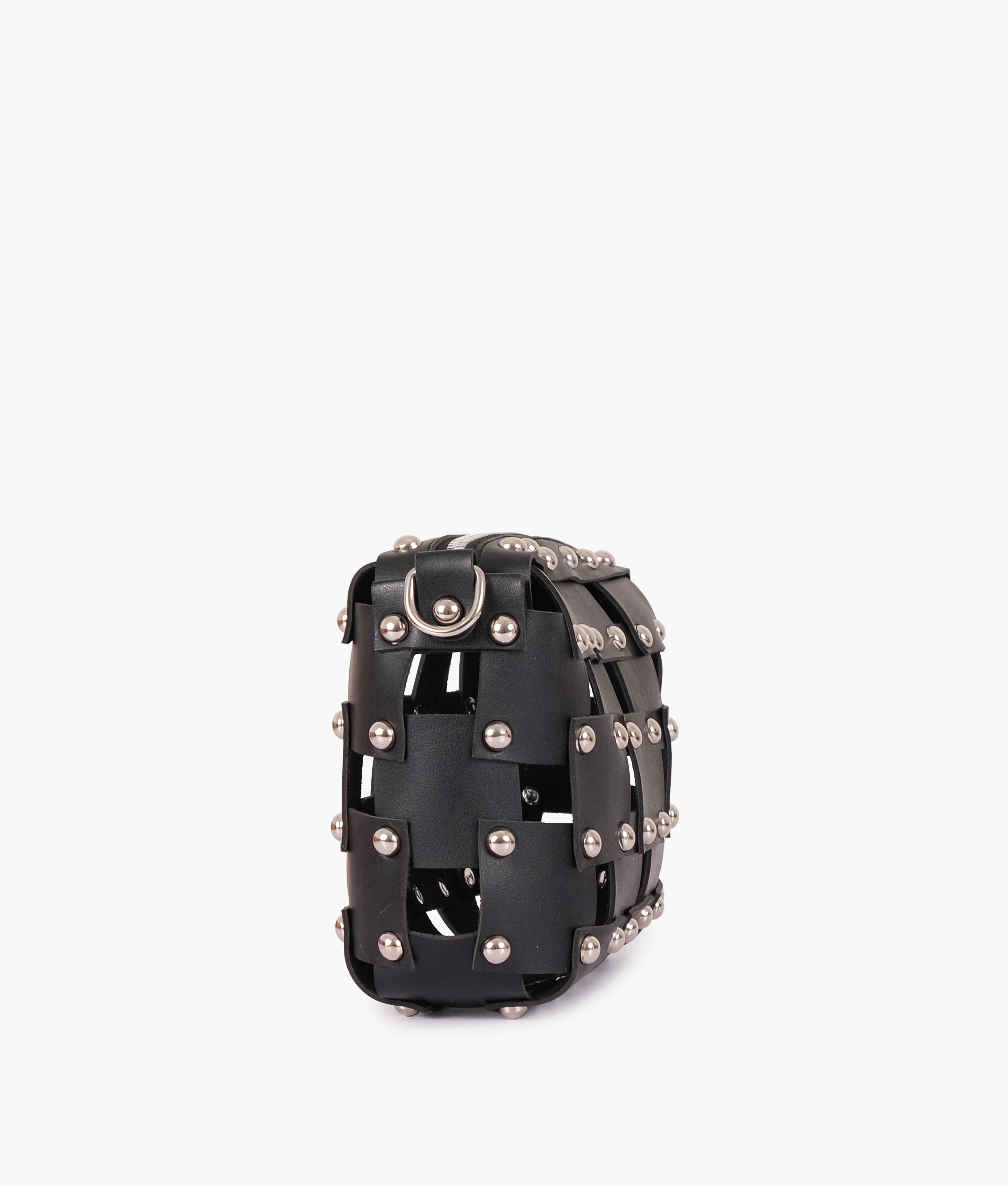 Black rivet cross-body bag