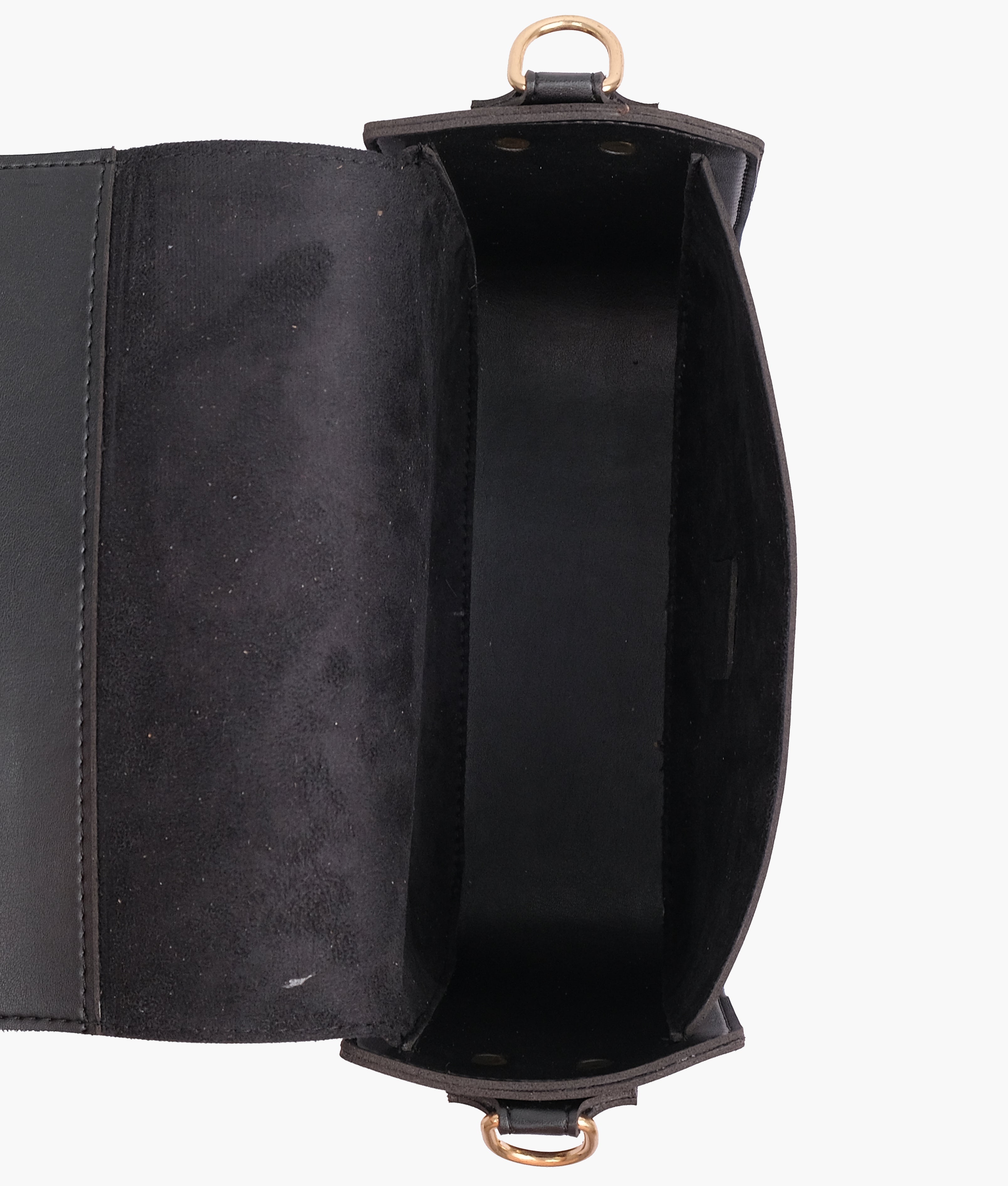 Black saddle bag with twist lock