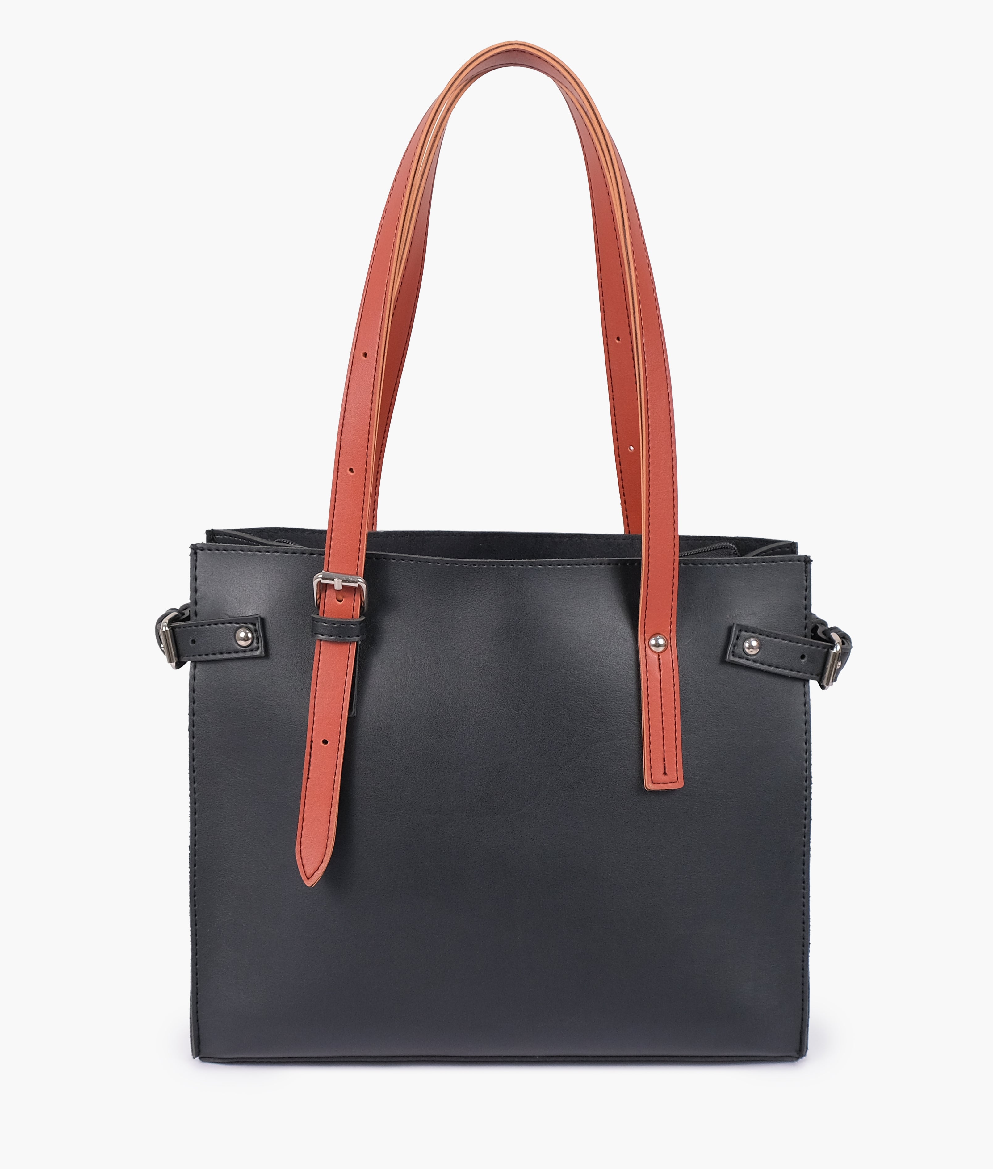 Black satchel tote bag