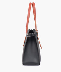 Black satchel tote bag