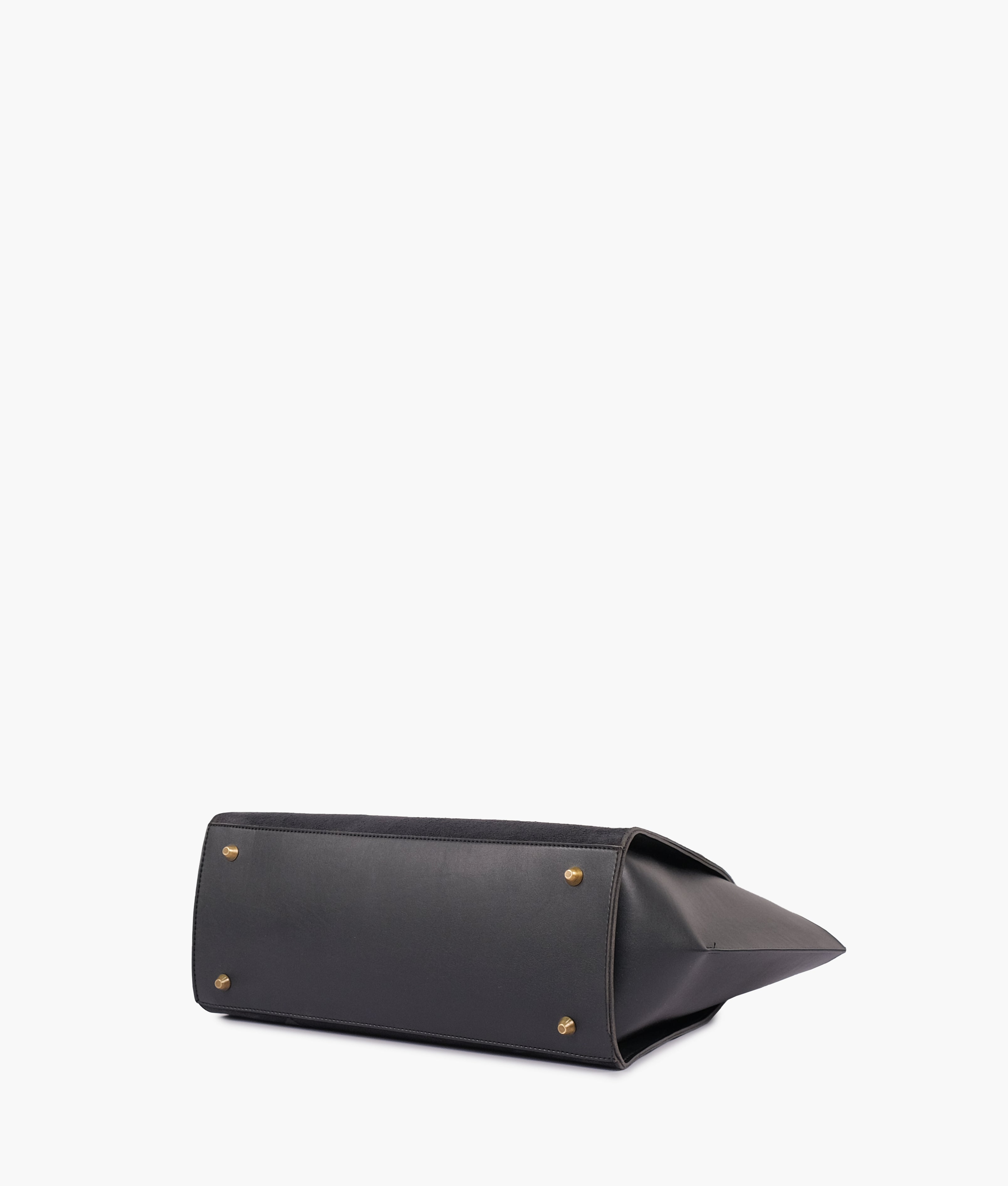 Black suede classic tote bag