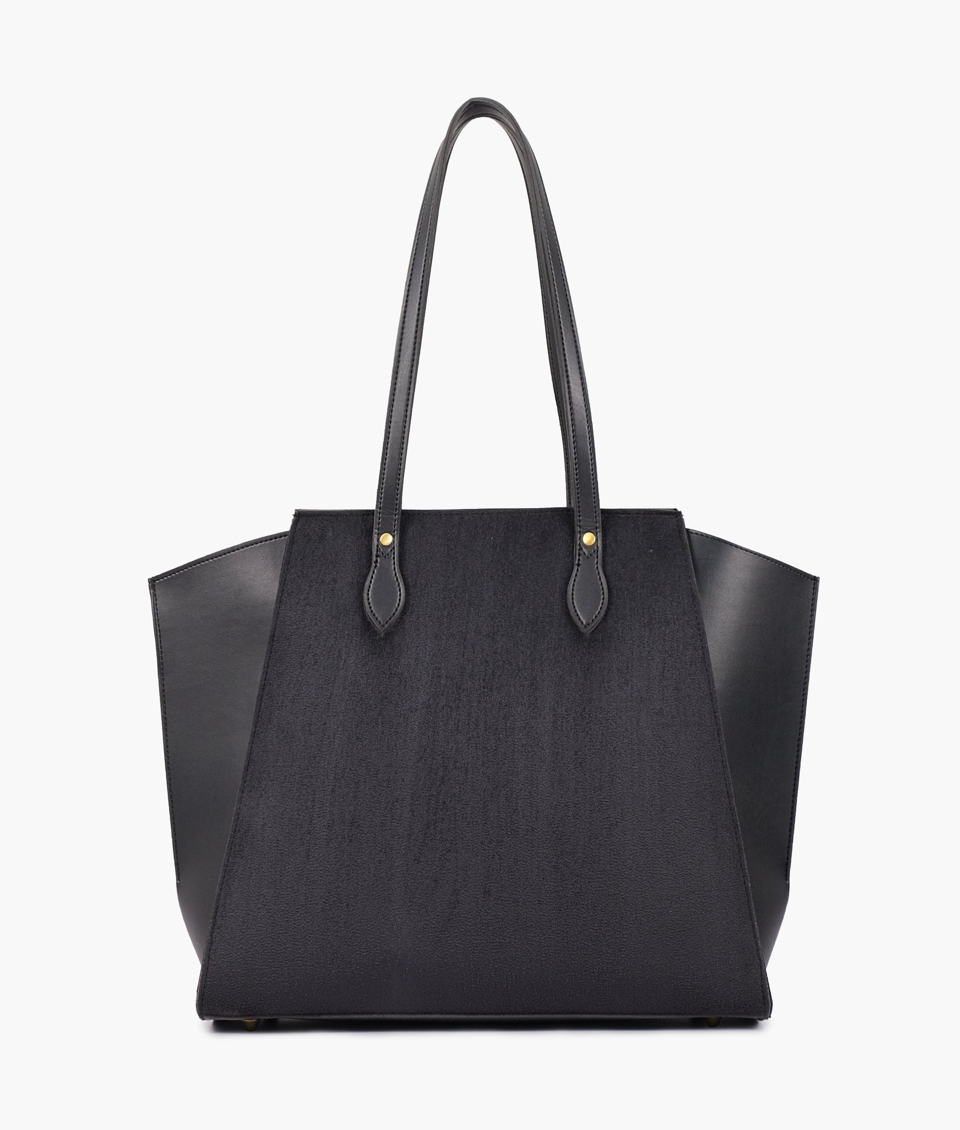 Black suede classic tote bag
