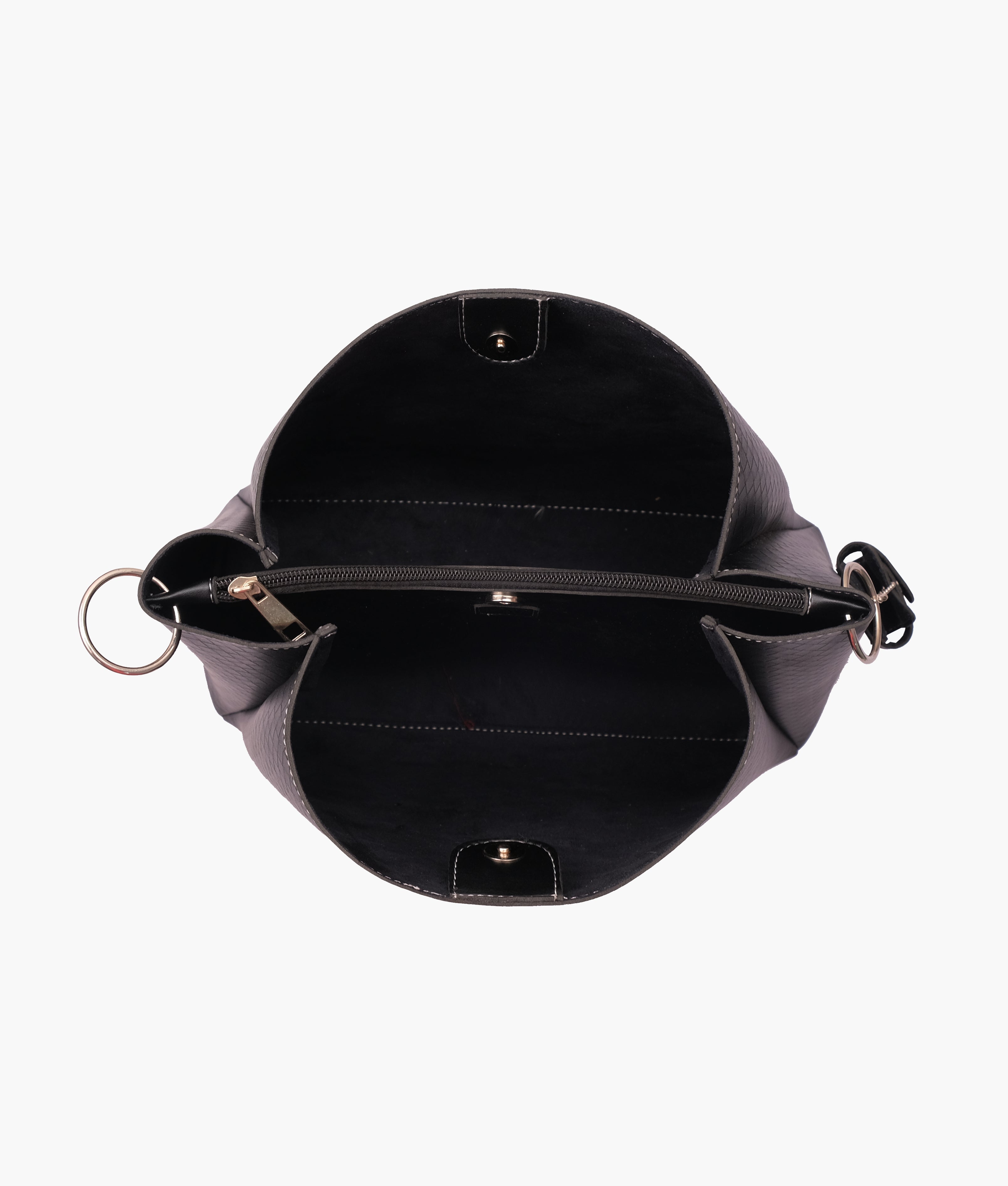 Black weaved handbag with braided handle