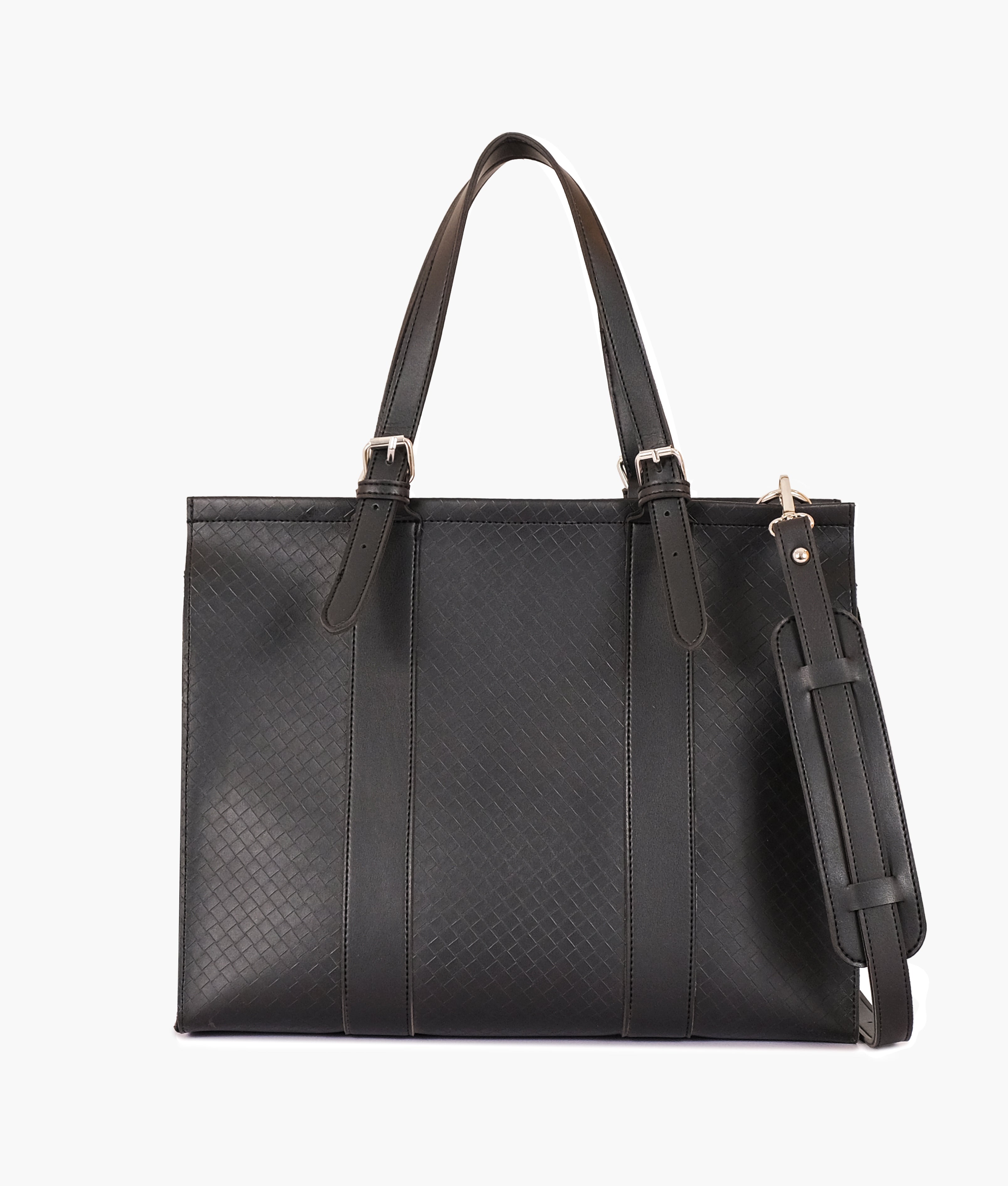 Black weaved laptop bag with sleeve