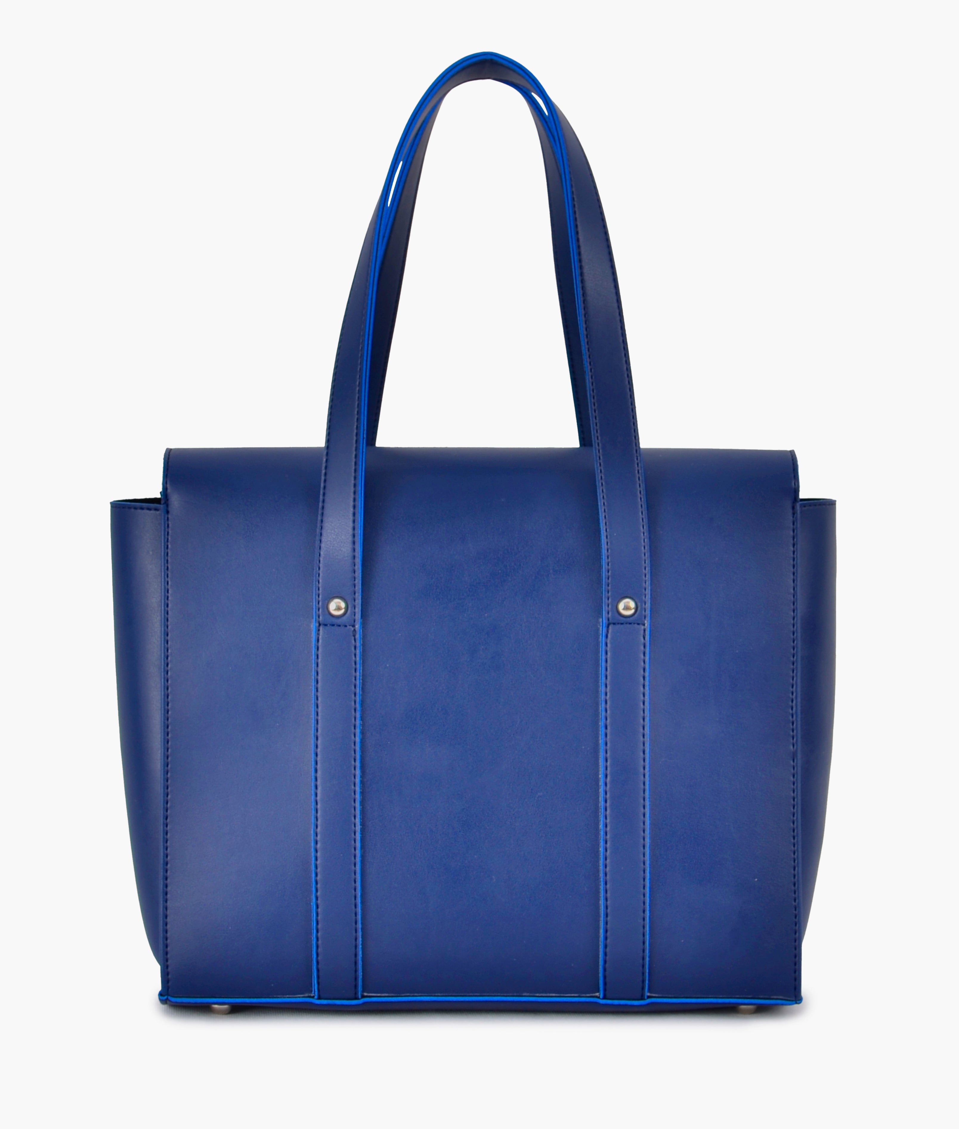 Blue carry-all satchel bag