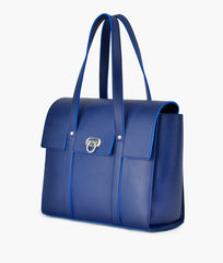 Blue carry-all satchel bag