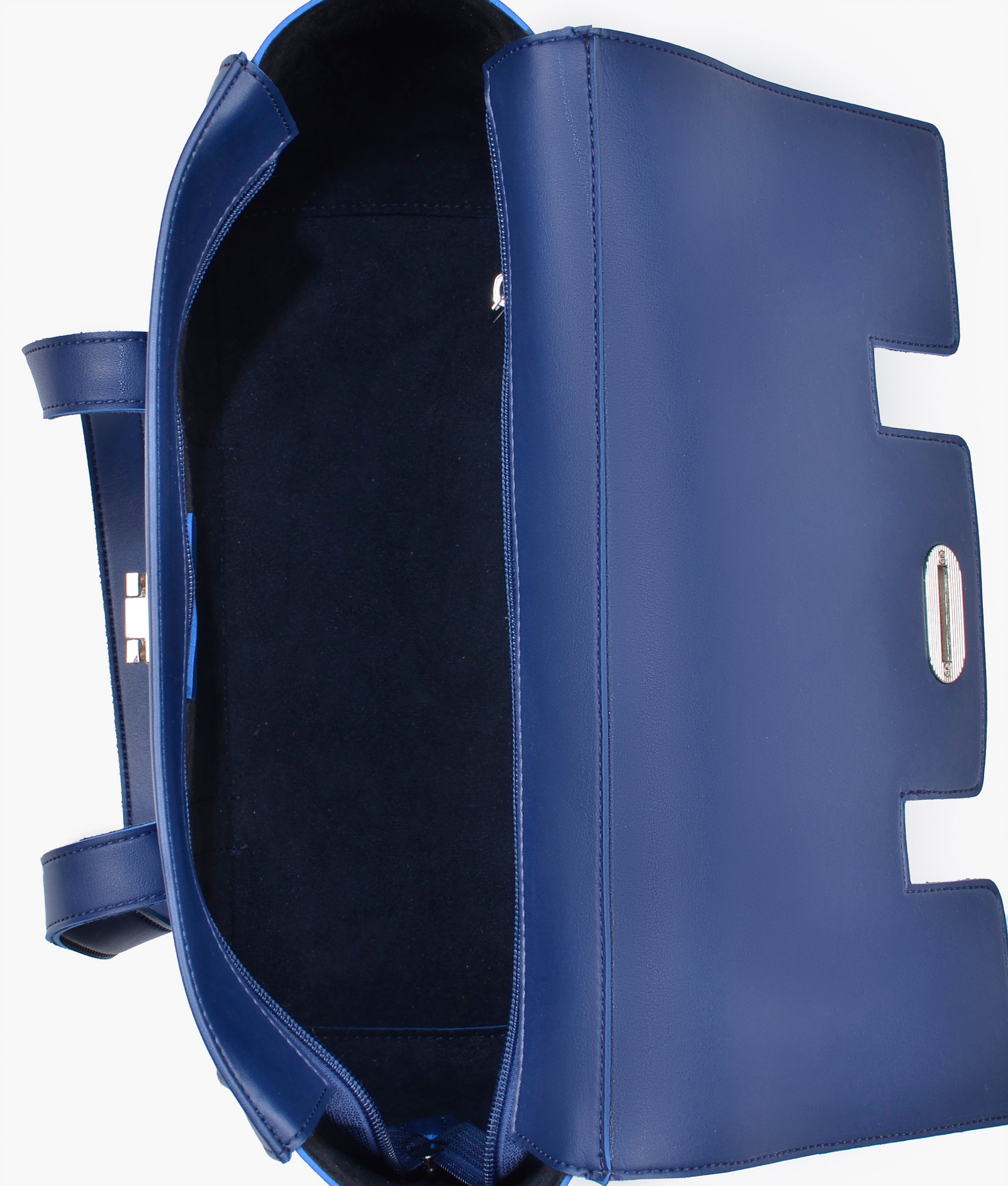 Blue carry-all satchel bag