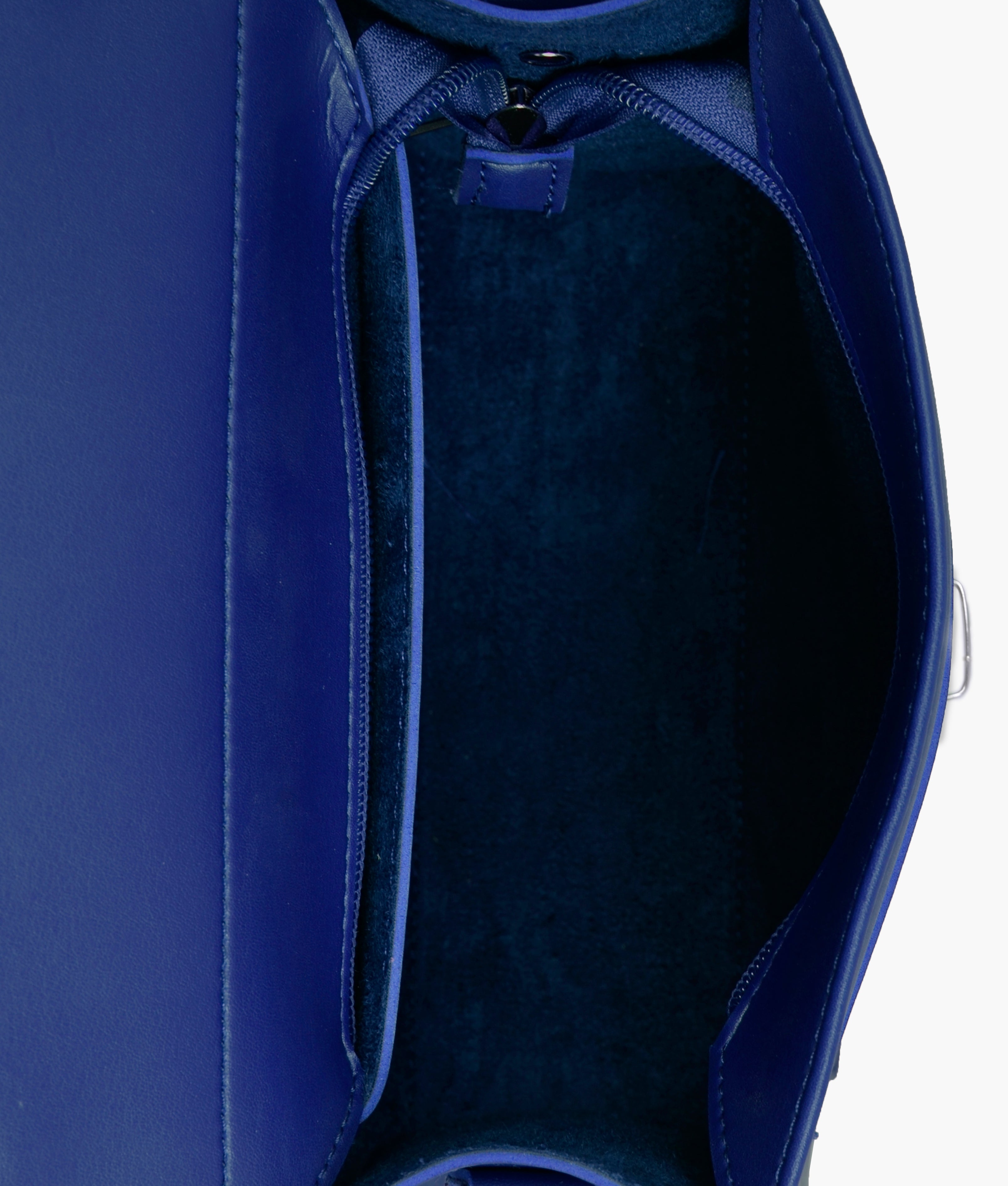 Blue push-lock messenger bag