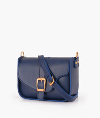 Blue saddle buckle bag