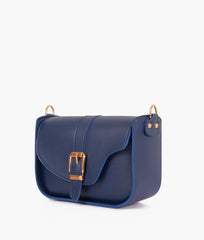 Blue saddle buckle bag