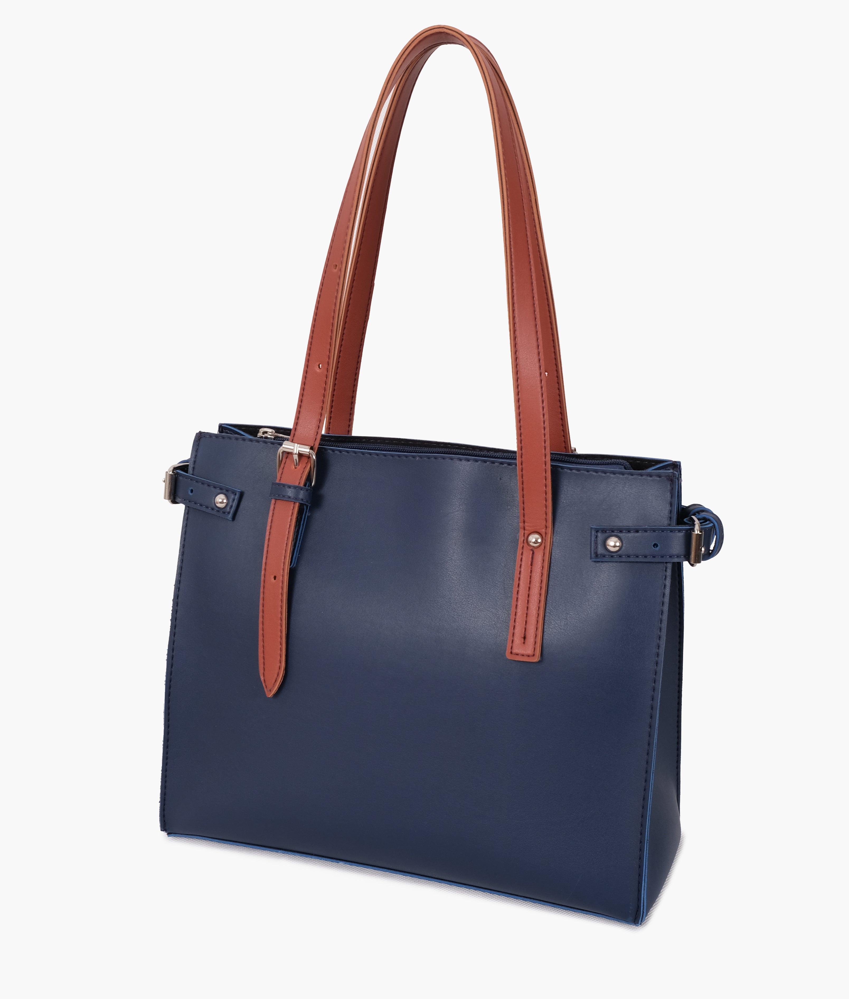 Blue satchel tote bag
