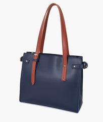 Blue satchel tote bag