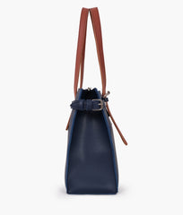 Blue satchel tote bag