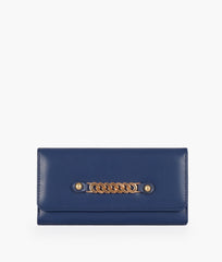 Blue three-fold wallet