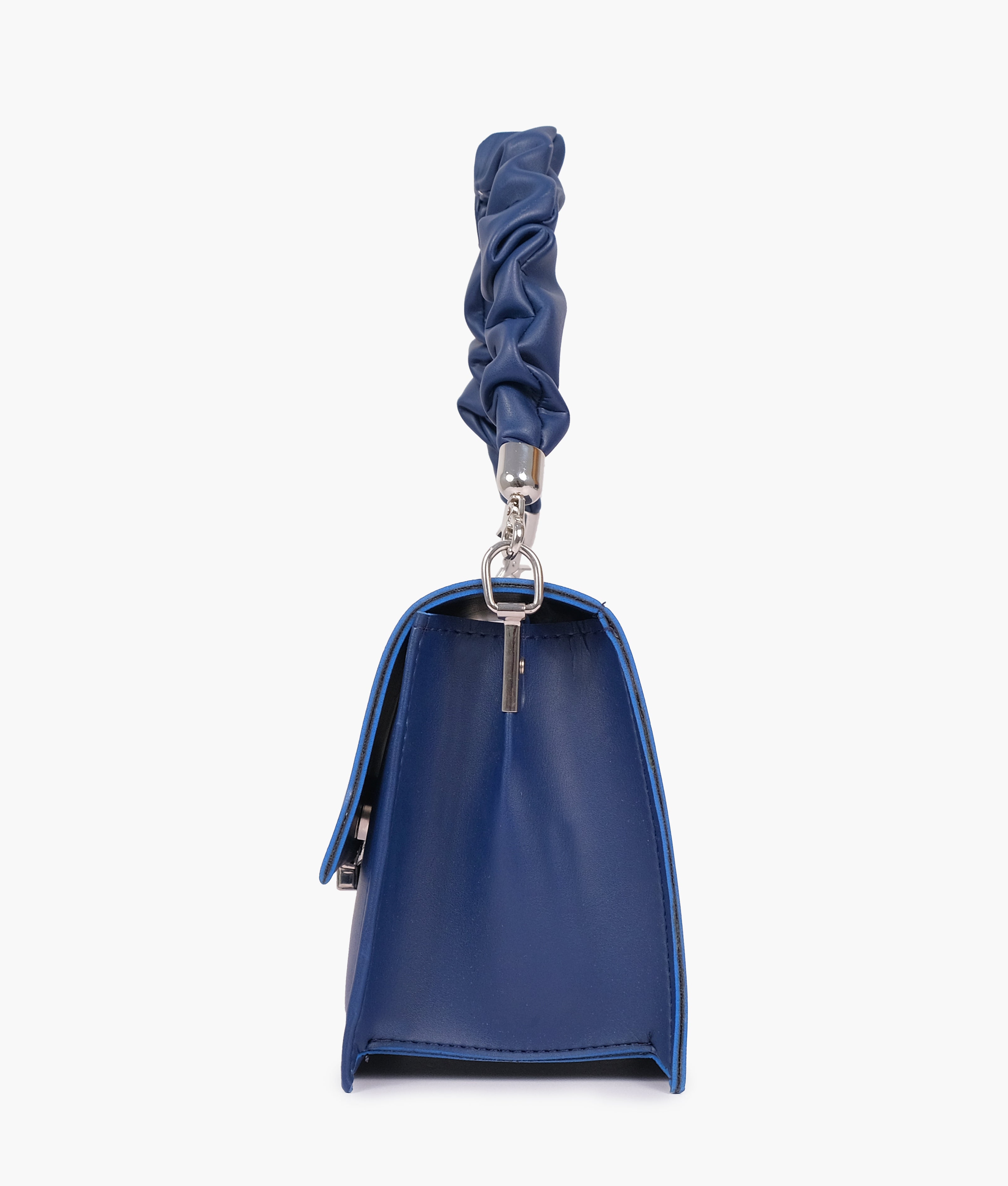 Blue top-handle mini cross-body bag