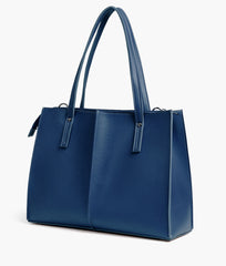 Blue work tote bag