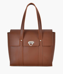 Brown carry-all satchel bag