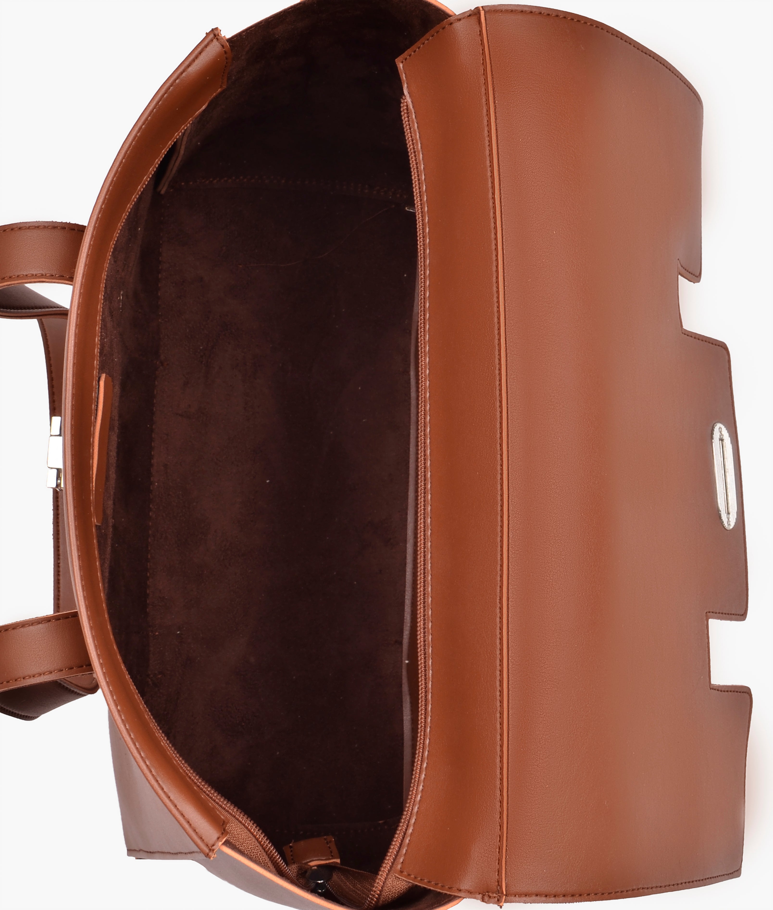 Brown carry-all satchel bag
