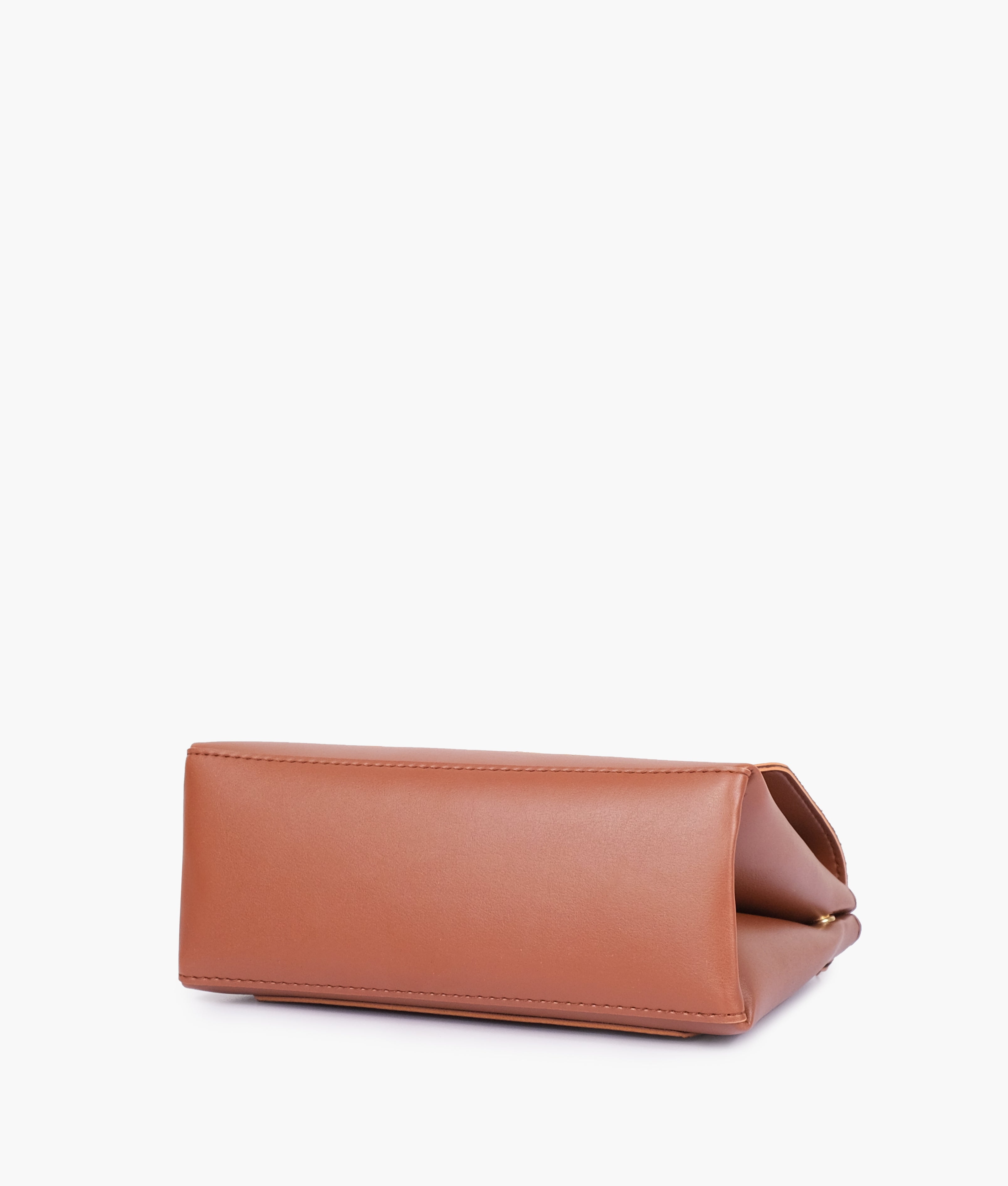 Brown mini top-handle bag