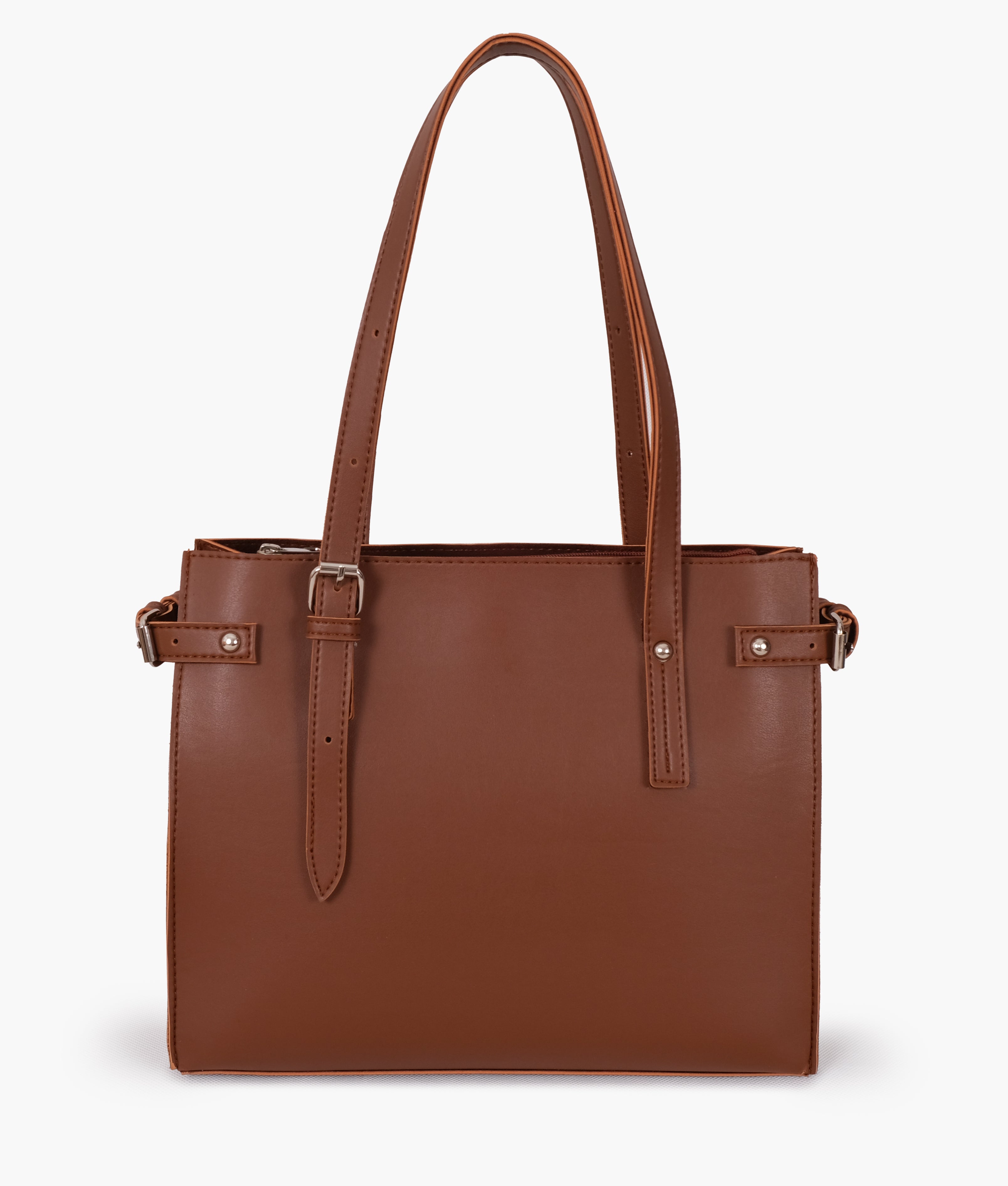 Brown satchel tote bag