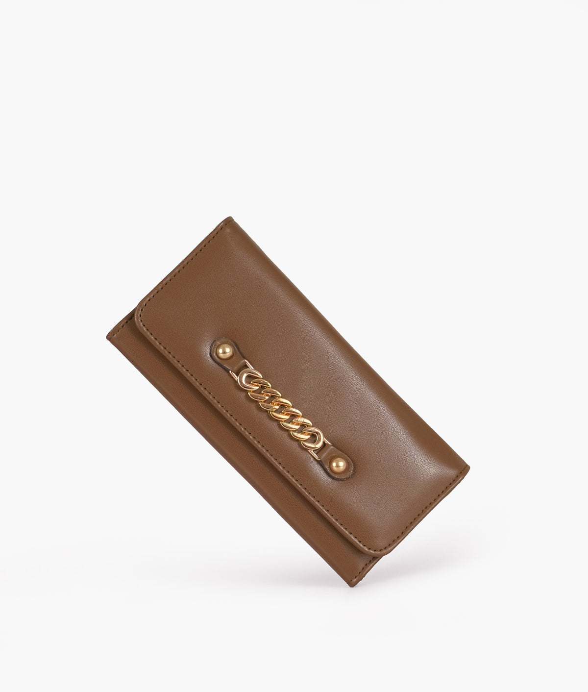 Brown three-fold wallet