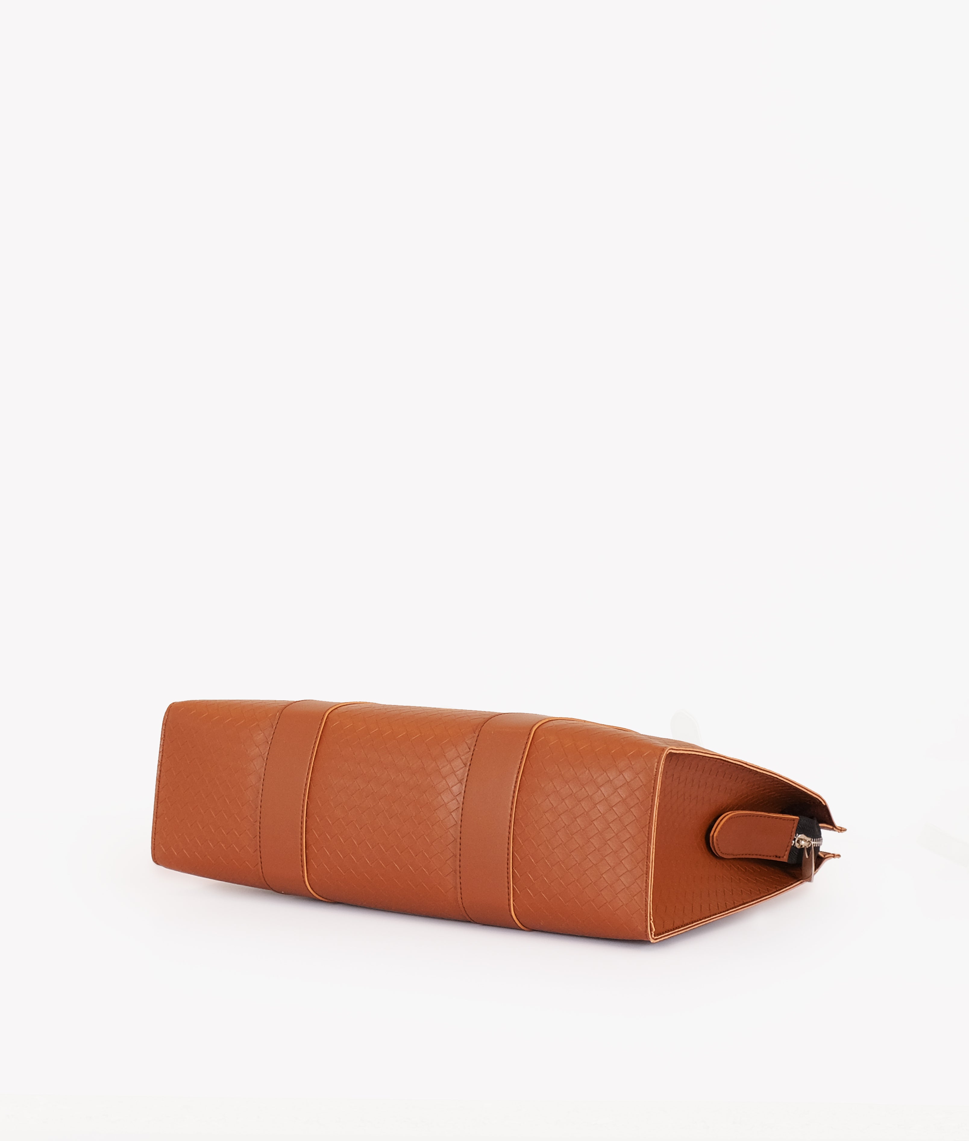 Brown weaved laptop bag with sleeve