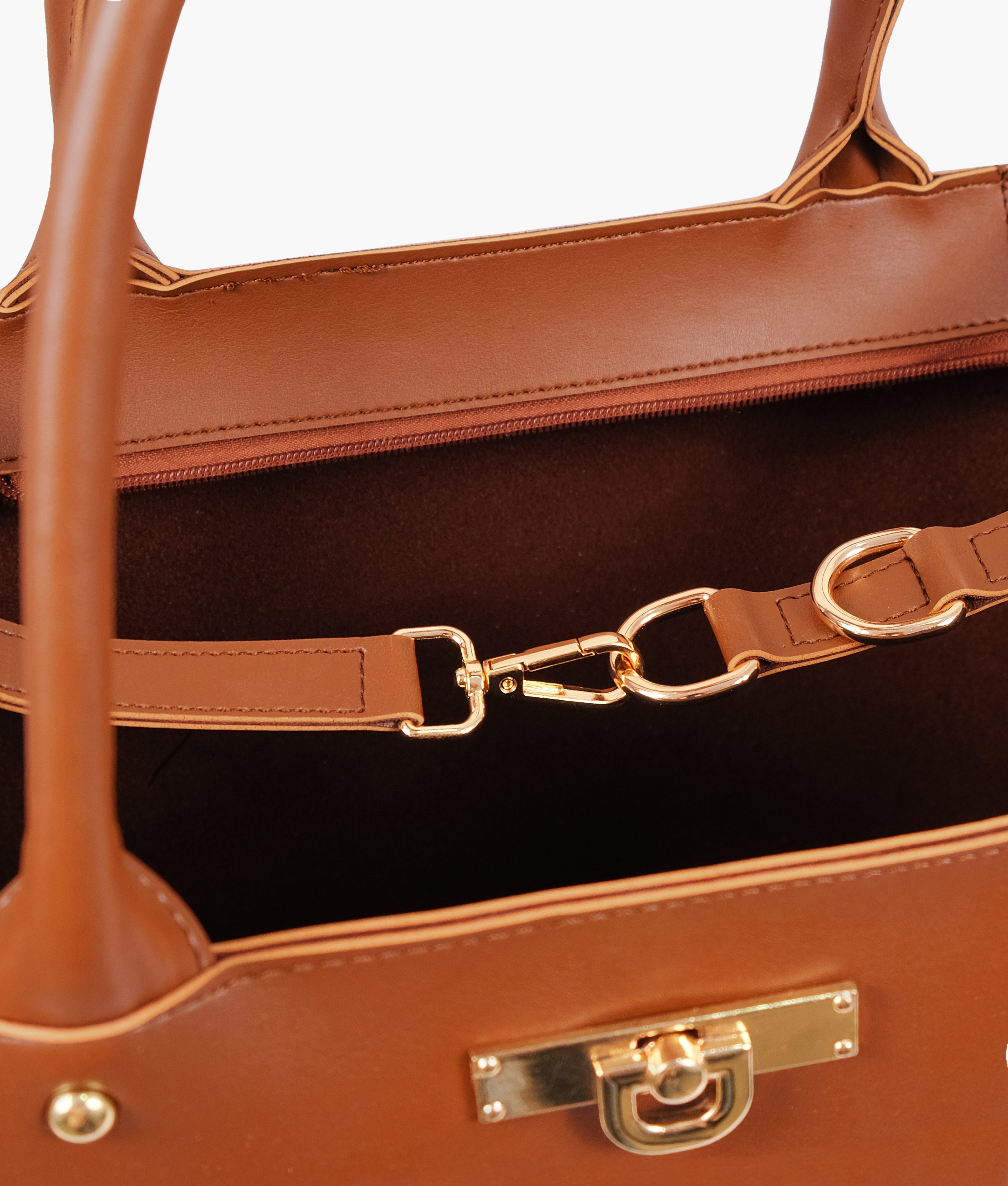 Brown zipper tote bag – RTW Creation