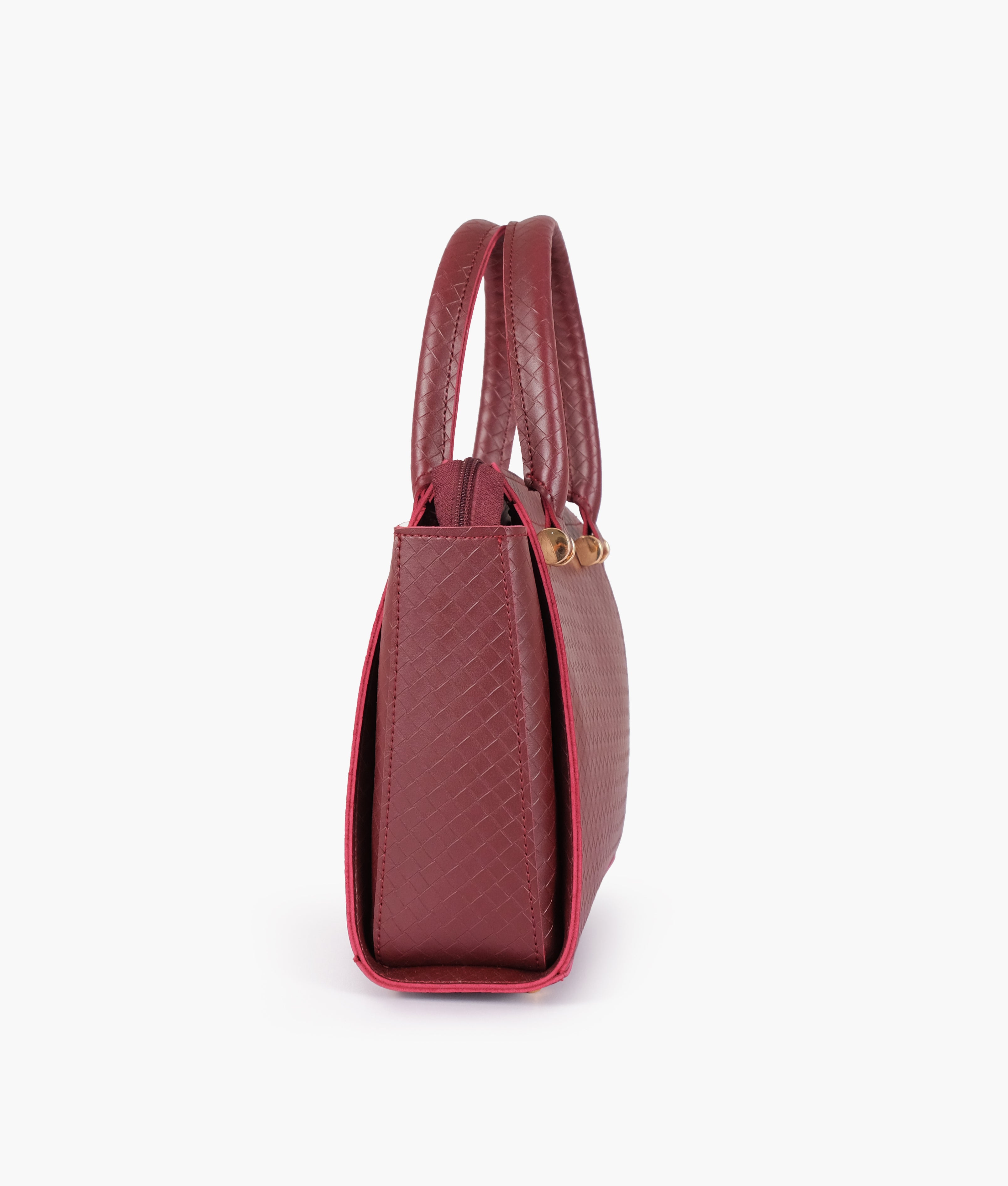 Burgundy classic mini top-handle bag